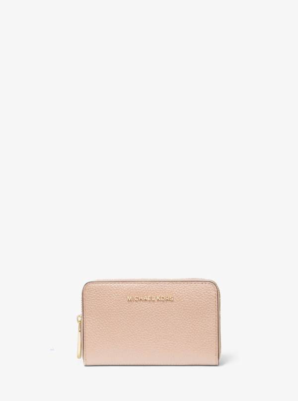 Damske Penazenky Michael Kors Small Pebbled Leather Ruzove - Doplnky Michael Kors Sleva | GNAOZ-1526
